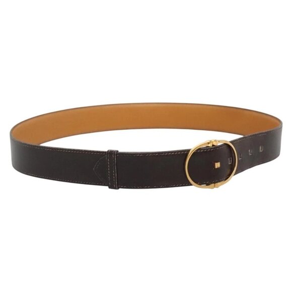 HERMES Belt Leather 36.6"" Brown Auth bs28776 - Picture 1 of 12